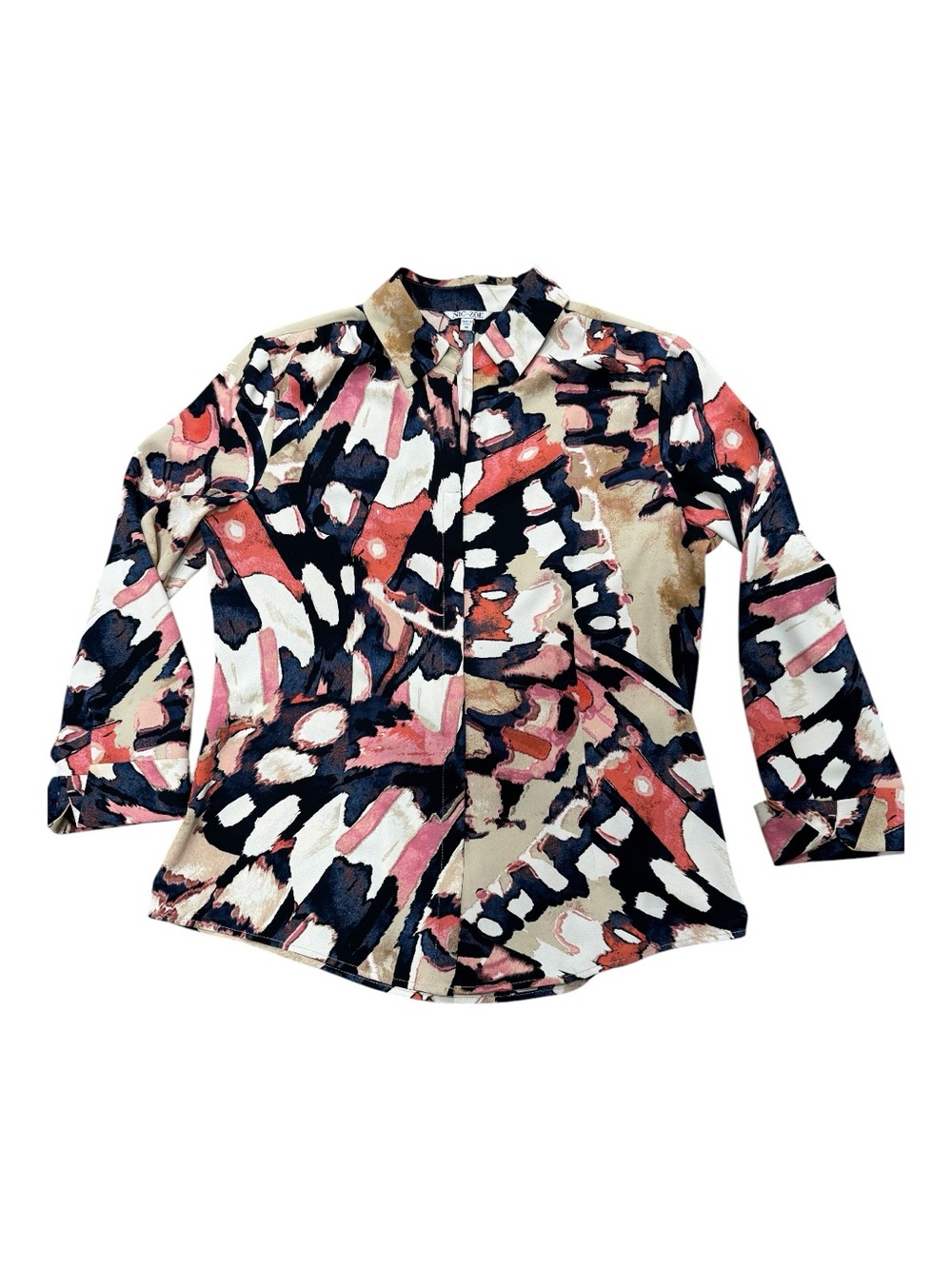 NIC + ZOE multi colored abstract poly blouse, Medium, - Picture 8 of 13
